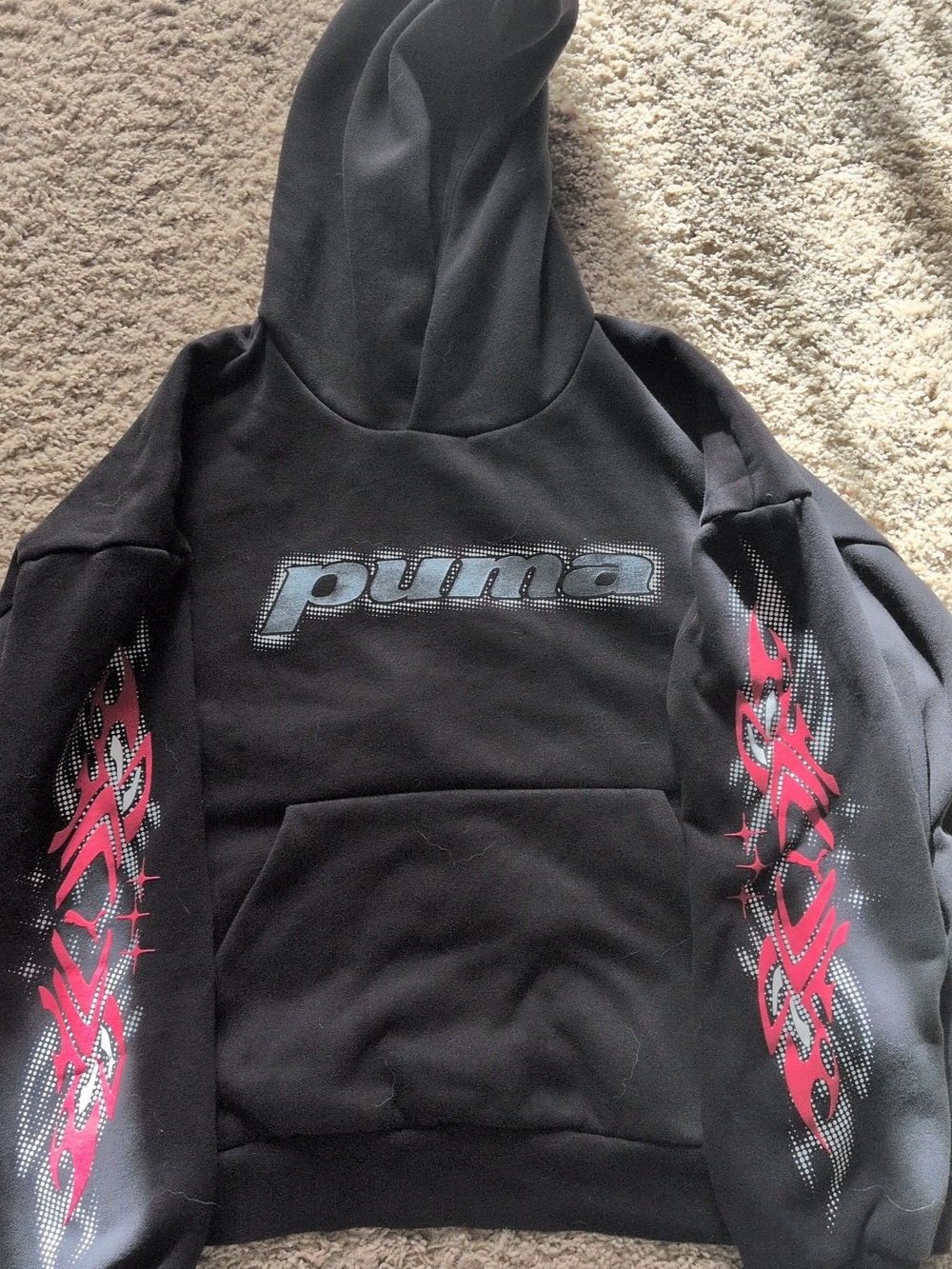 PUMA Tech-X Boxy Fleece Hoodie in Black